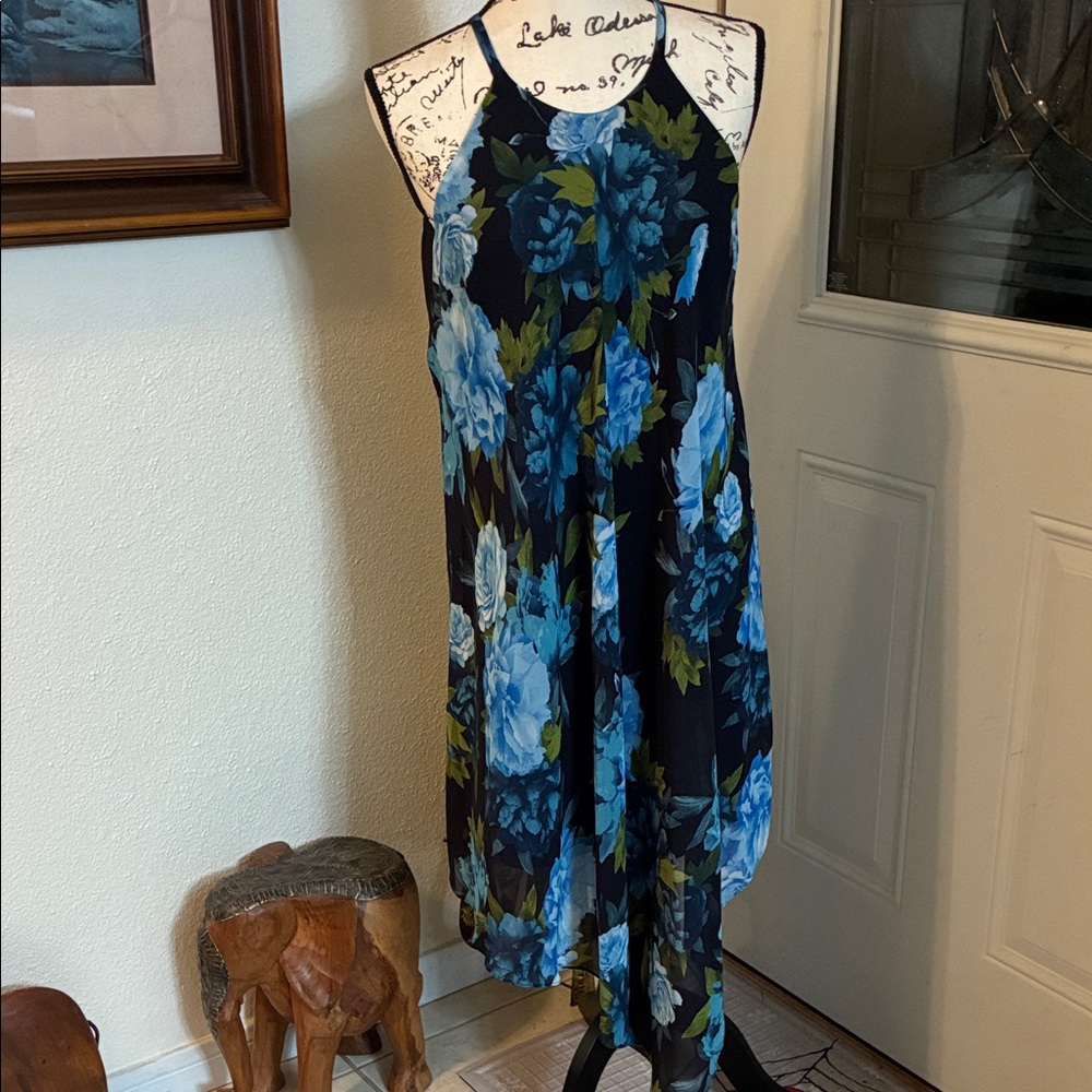 INC International Concepts Blue Floral Maxi Dress